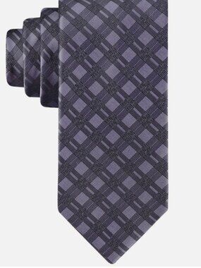 Calvin Klein Mens Double-Rail Grid Tie Purple ONE SIZE